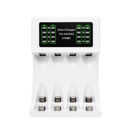 C704B3 USB-C akkumulátortöltő AA és AAA akkumulátorokhoz, 4 férőhelyes 02055