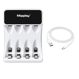 C704Y4 USB-C akkumulátortöltő LCD-kijelzővel AA és AAA akkumulátorokhoz, 4 férőhelyes 02056