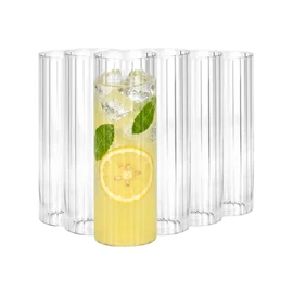 6 részes bordázott üvegpohár készlet 560 ml 139873