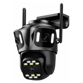 360°-os, többobjektíves WiFi biztonsági kamera hang- és fényriasztással KL26-1015
