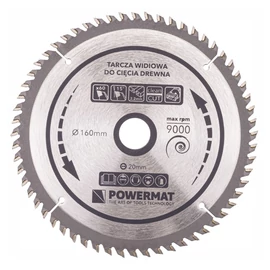 Powermat keményfém lapkás körfűrésztárcsa – 160 mm, 60 fog PM0881