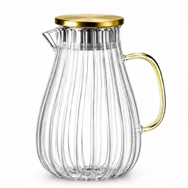Bordázott üvegkancsó fogantyúval és fedéllel – 1700 ml DZ05