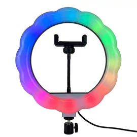 10 colos RGB LED körlámpa telefontartóval MJ-26H