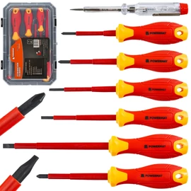 POWERMAT szigetelt villanyszerelő csavarhúzókészlet – 7 részes PM1606