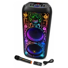 Avcrowns 2×8" hordozható party hangszóró RGB világítással, mikrofonnal CH-8860