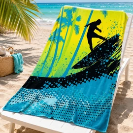 Színes mintás strandtörölköző (70x140 cm) H-70X140-10