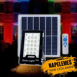 Napelemes ledreflektor 60W távirányítóval