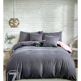 LUNA 7 részes egyszínű ágynemű garnitúra - sötétszürke