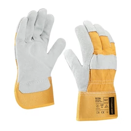 Vastag hasítékbőr védőkesztyű, tenyér részen egy darab bőrből varrva - 10.5