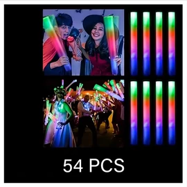 Világító hab pálca  készlet – 54 db színes LED fényrúd LE583184