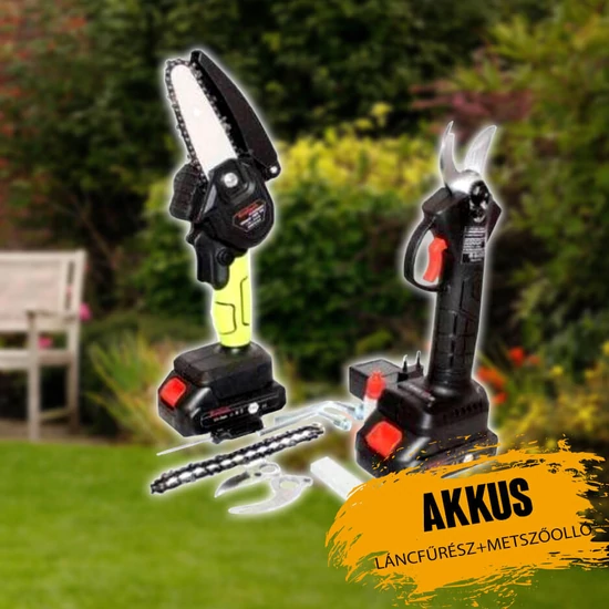 Kraftech akkus mini láncfűrész + metszőolló KT/BCD2-360i