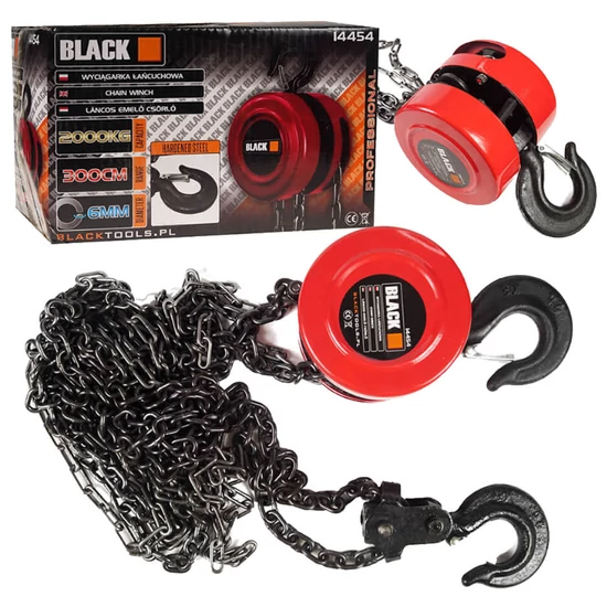 Black láncos emelő csörlő 2T 3M - 14454