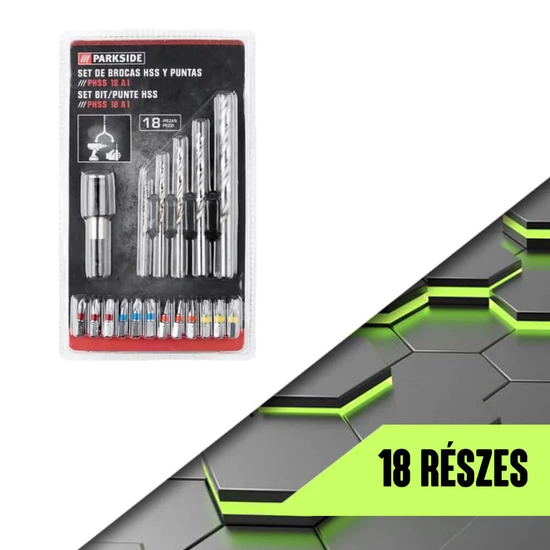 Parkside PHSS18A1 fúrószár-bit készlet 18 részes