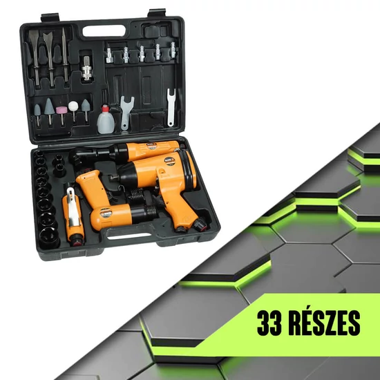 BLACK pneumatikus szerszámkészlet 33 részes - B12206