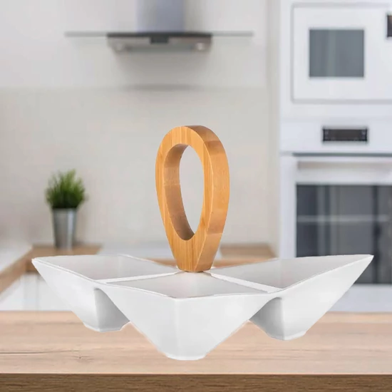 Porcelán kínálótál BRILLIANTE Bamboo 20x20cm, 3 részes 60334561