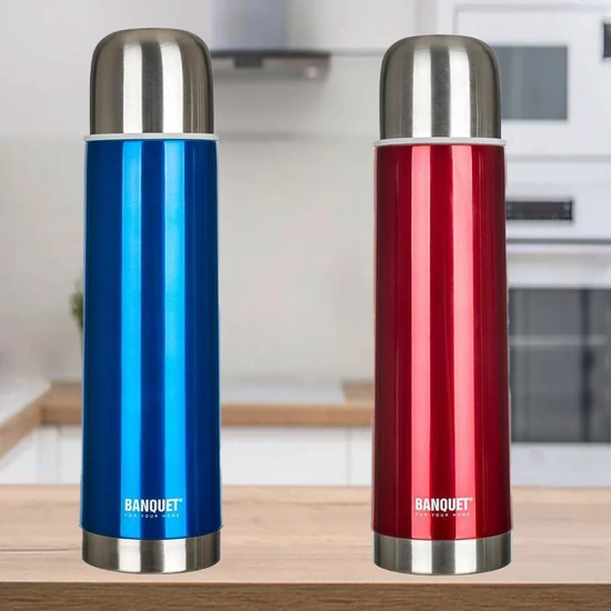 Rozsdamentes termosz AVANZA Blue/Red 0,75 L 48T075SB-Z