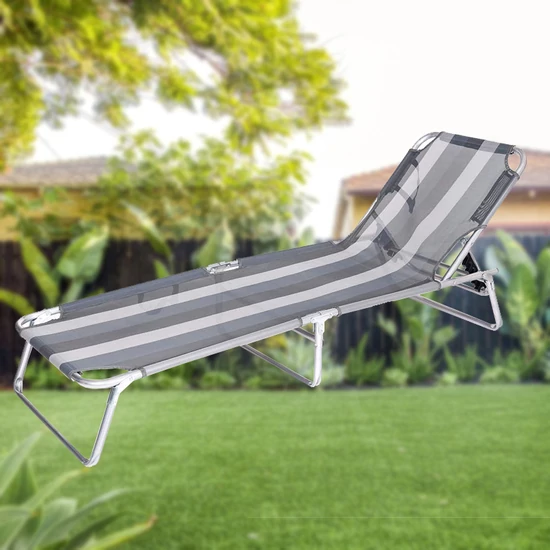 HAPPY GREEN Napozóágy ATHINA 190 x 58 x 27 cm szürke 50401305AS