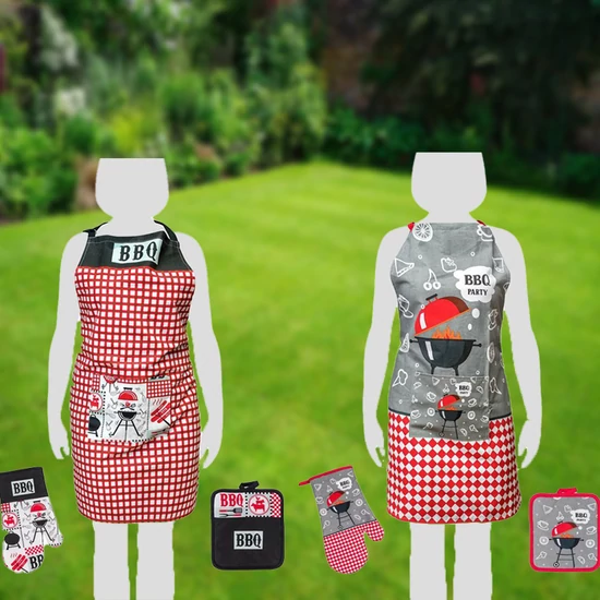 Kötény, kesztyű és edényfogó szett többféle 10000531