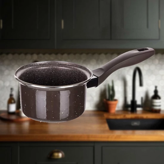 BANQUET Rozsadamentes nyeles lábas GRANITE DARK BROWN 14 x 6,5 cm 13702001