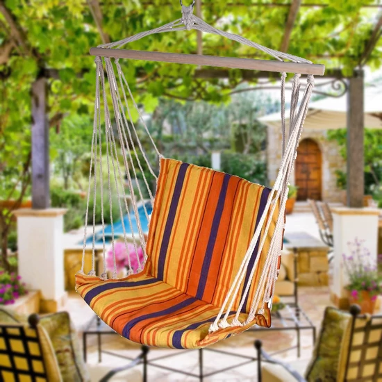 Függőágy szék 95x50cm vörös-narancs 13561