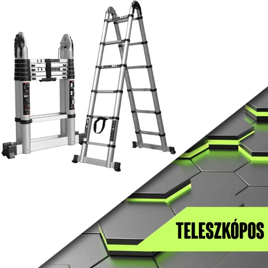Haina HM-6518 Kétágú Teleszkópos Alumínium Létra