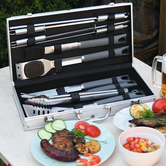 BBQ 11 részes készlet szürke 13106