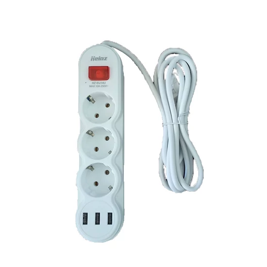 Heinz hosszabbító 3 hálózati elosztó 3 USB csatlakoz