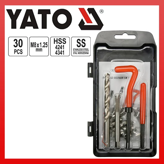 YATO MENETJAVÍTÓ KÉSZLET 30 RÉSZES M8 1,25MM YT-17633
