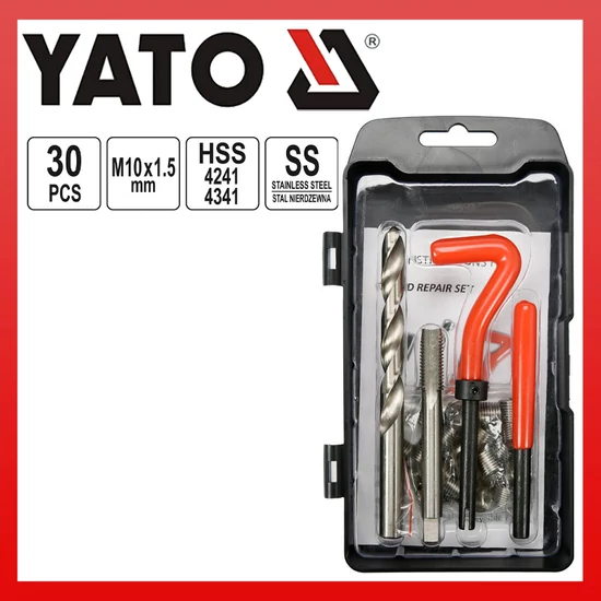 YATO MENETJAVÍTÓ KÉSZLET 30 RÉSZES M10 1,5MM YT-17634