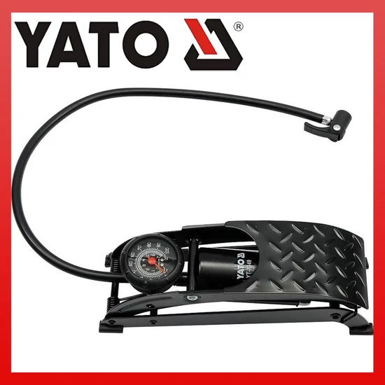 YATO LÁBPUMPA NYOMÁSMÉRŐVEL FÉM 0-0,7 MPA YT-7349