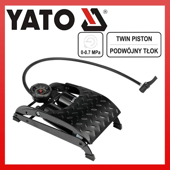 YATO LÁBPUMPA NYOMÁSMÉRŐVEL FÉM YT-7350