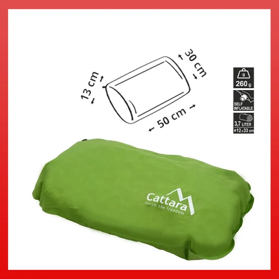 Felfújható párna 50x30x13cm zöld 13320