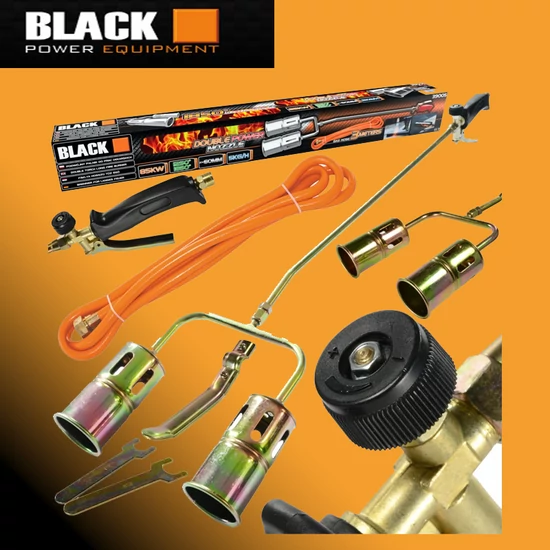 Black hosszú gázperzselő, duplafejű, 500 MM, 1850C  39005