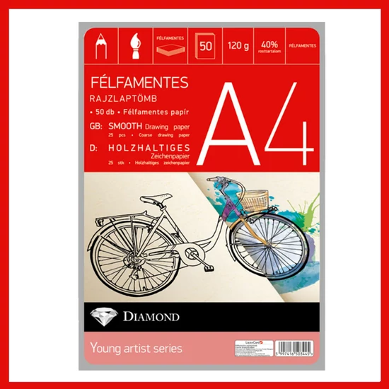 Rajzlaptömb A/4 félfamentes 50 lap/tömb gyémánt 630