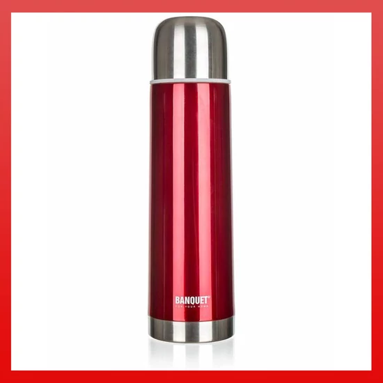BANQUET Rozsdamentes termosz AVANZA Red 0,75 L 48T075SR-Z