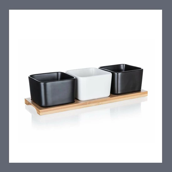 Porcelán kínálótál BRILLANTE Bamboo,4 részes  60334575