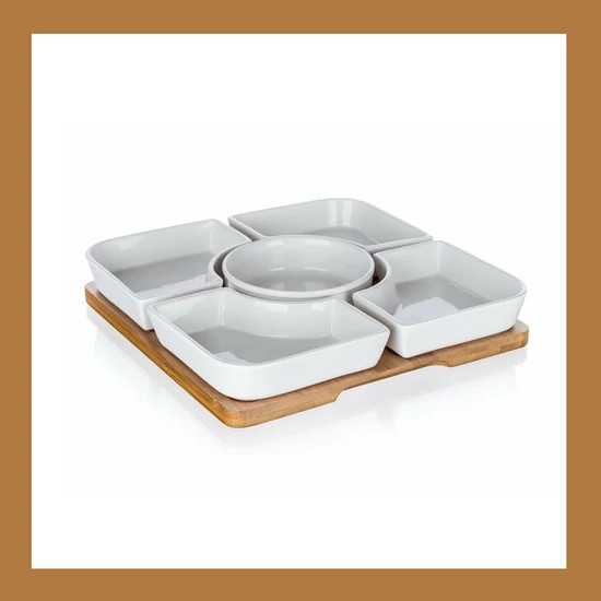Porcelán kínálótál BRILLANTE Bamboo,6 részes  60334577