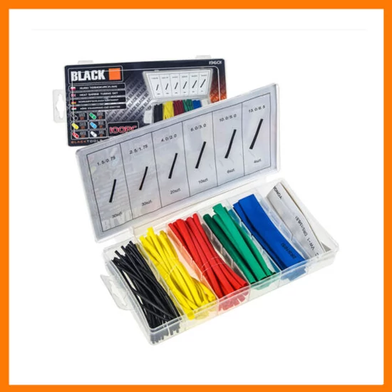 Black hőre zsugorodó csőkészlet 100 darabos készlet 19601