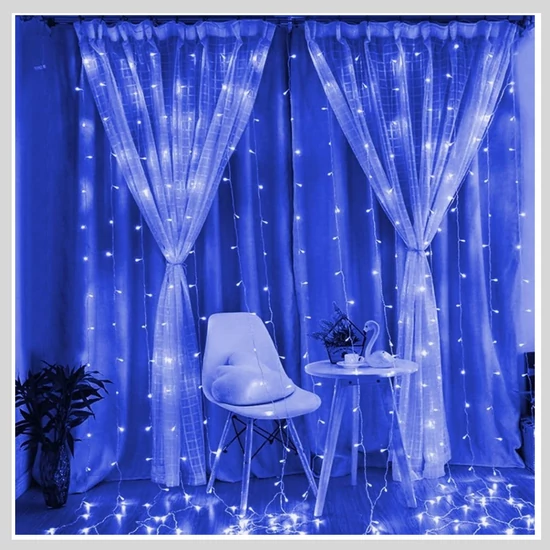 LED FÉNYFÜGGÖNY KÉK 300L
