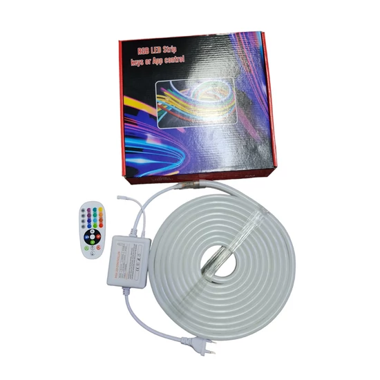 RGB Led fénykábel távirányítóval és app alkalmazással 5 méteres