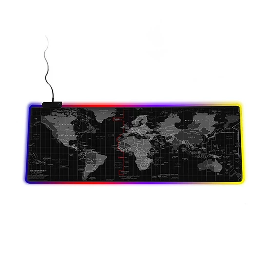 Yelandar RGB Ledes Világtérképes Gamer egérpad nagyméretű 80x30 cm - holm3971
