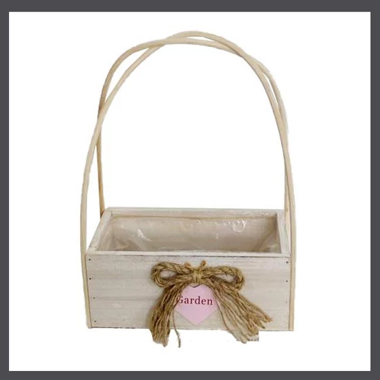 Fa kaspó füles masnis fehér 232-WF-12