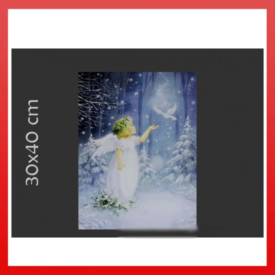 CQ00882 Világító kép angyalos 45mini LED 41025