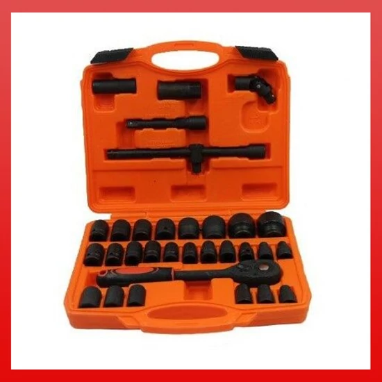 Haina HB-6768 Erősített Fekete Racsnis Dugókulcs készlet 32-részes