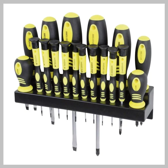 SYSTEM+ Csavarhúzó készlet 18 részes egyenes pengéjű/PH/TORX SY014