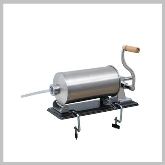 Vanessa vízszintes kézi kolbásztöltő gép, 5 kg, rozsdamentes acél, 4 tölcsér