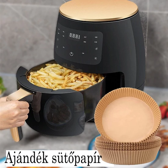 Exkluzív olaj nélküli 6 literes fritőz S18 ajándék 50db sütőpapír