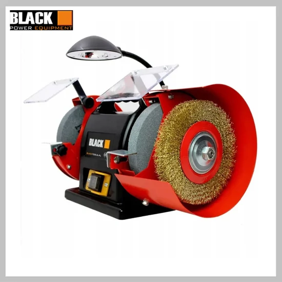 BLACK – kettős köszörű drótkoronggal, 2950rpm, ledes munkafénnyel – 46504