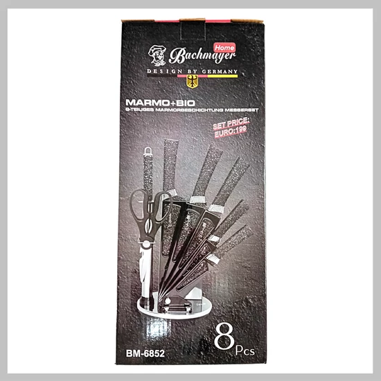 Bachmayer Késkészlet állvánnyal ollóval 8 részes BM- 6852