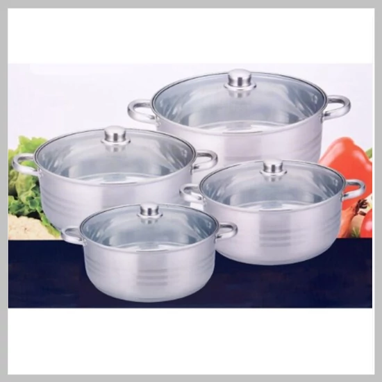 Berghome Line 8 részes főzőedény készlet hőálló üveg fedőkkel BL-1463